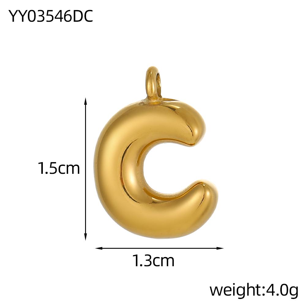 CARLIDANA Stainless Steel Gold Plated Alphabet 26 Letters Name Jewelry Mini Minimalist Bubble Initial Pendants for Necklace DIY
