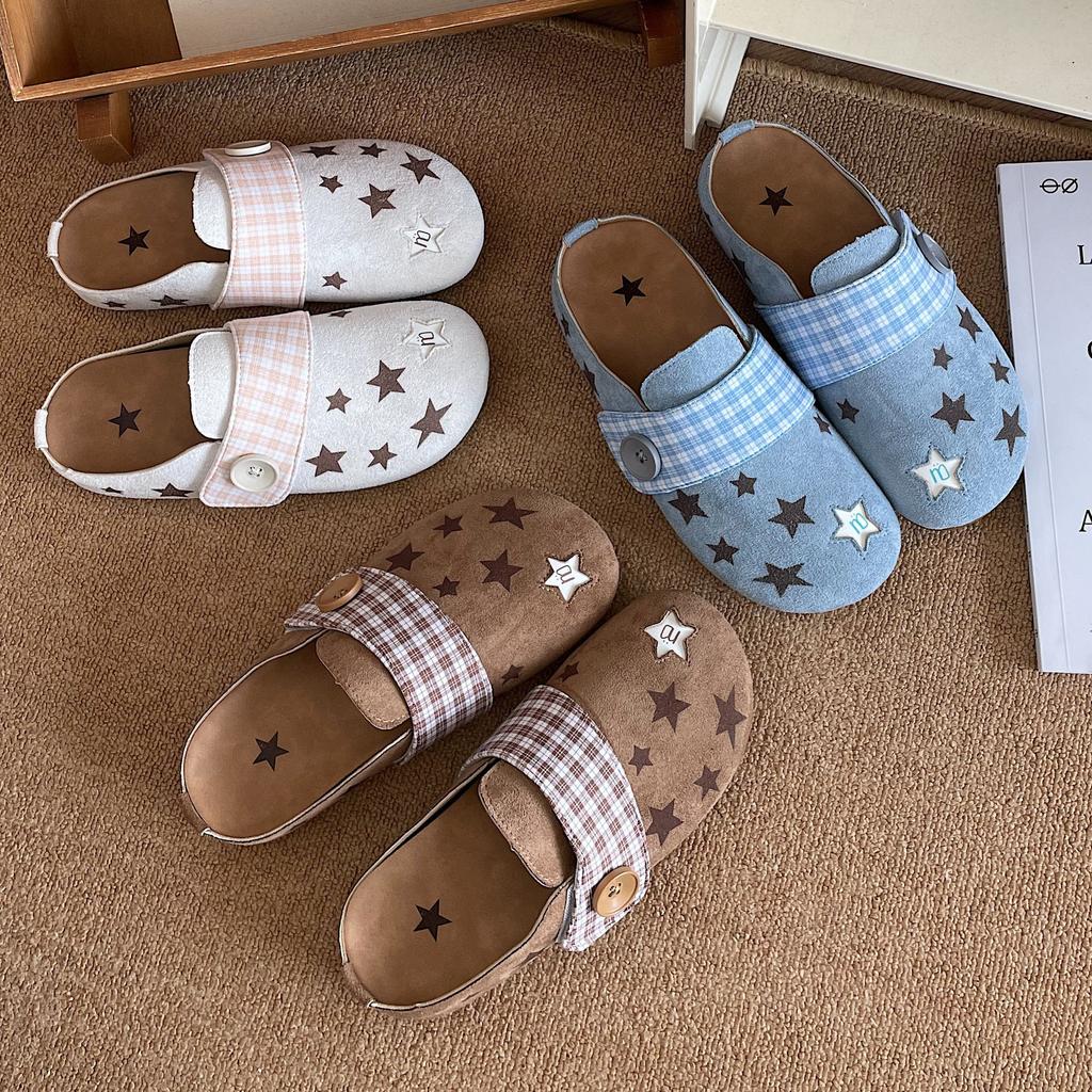 Jinmi, retro non-slip inner heightening bag head flat-bottomed slippers for women's autumn outer wear 2025 new versatile cool slippers for women