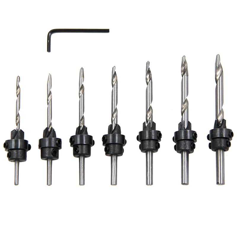 

Набор инструментов для деревообработки, 7 шт., для сверления конусных отверстий, сверления отверстий под винты по дереву, снятия фаски, расширения и открывания