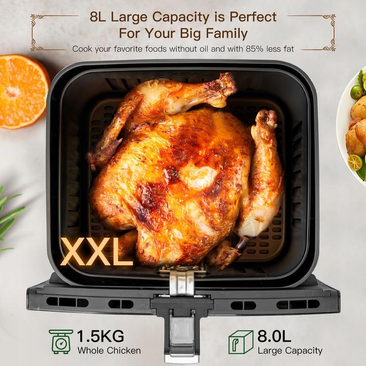 Frytkownica Beztłuszczowa 8L 1700W Frytownica Airfryer Xxl Aigostar Joy