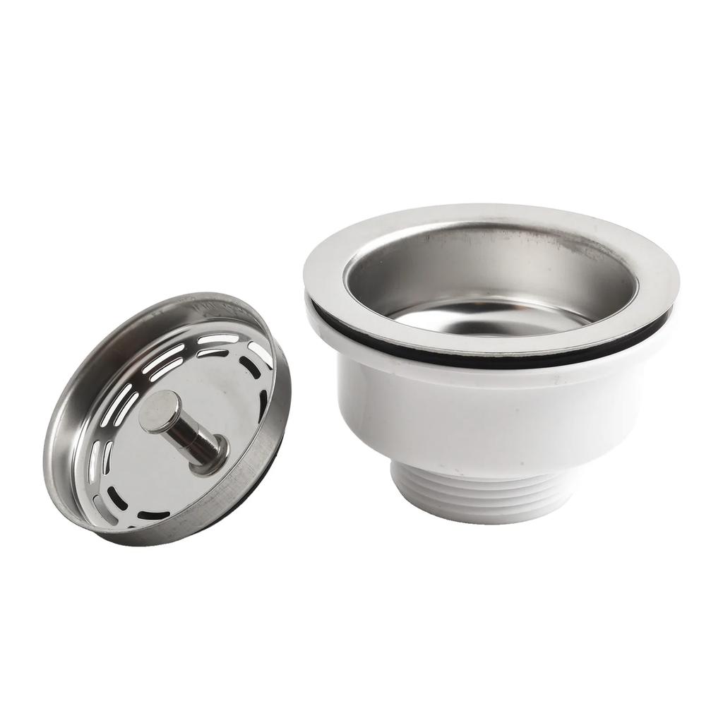 For Sink Opening 70-80mm Waste Kit Sink Strainer Drain Diameter 90mm High Quality PP Silver Sink 1 X Brand New