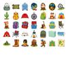 35pcs-50pcs Cartoon Camping Stickers Fun Adventure School Supplies Stickers For Guitar Laptop Helmet Skateboard Laptop