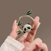 Cute Panda Brooch for Women Girls Delicate Bamboo Panda Corsage Pin Personalized Chinese Style Jacket Pin Accessories Party Gift