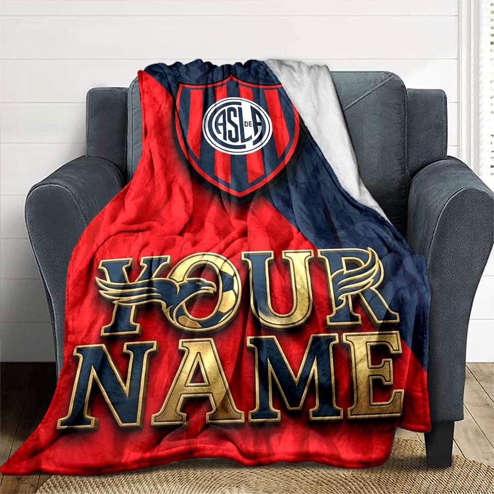 Name Custom San Lorenzo Art Print Flannel Blanket High Quality Warm Comfortable Cover for All Seasons Perfect for Gifts Home Decor