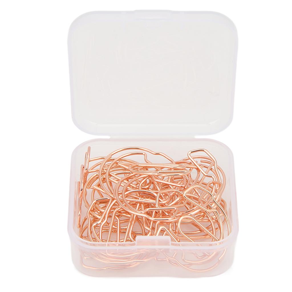 20Pcs Small Binder Clips Rose Gold Durable Rustproof Metal Multifunction Headset Design Binder