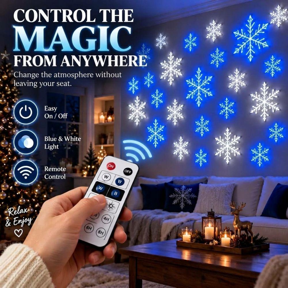 12Pcs White Snowflake Led Snowflake Wall Lights Xmas Wall Hanging Lights  Window Display