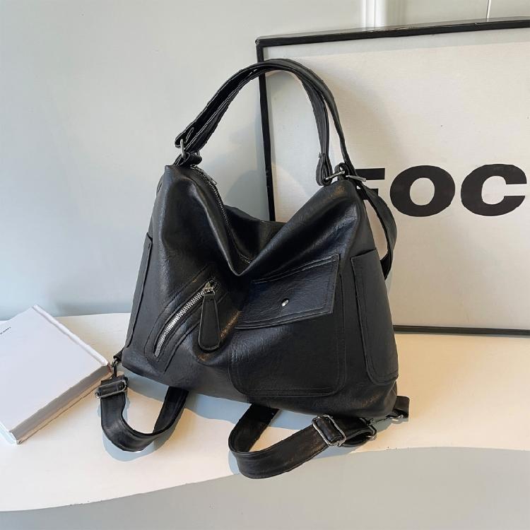 Womens Leather Shoulder Crossbody Bag Large Capacity Backpack Student School Bag