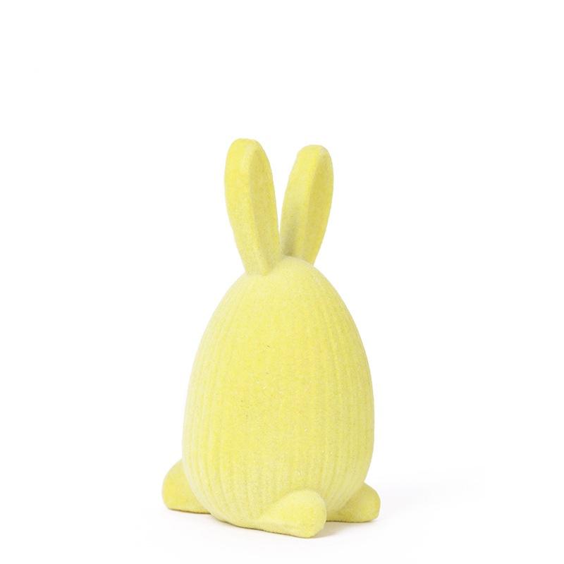

1PC Colorful Flocking Easter Rabbit Resin Ornament Bunny Happy Easter Day 2026 Home Desktop Decoration Kids Birthday Gift жёлтый