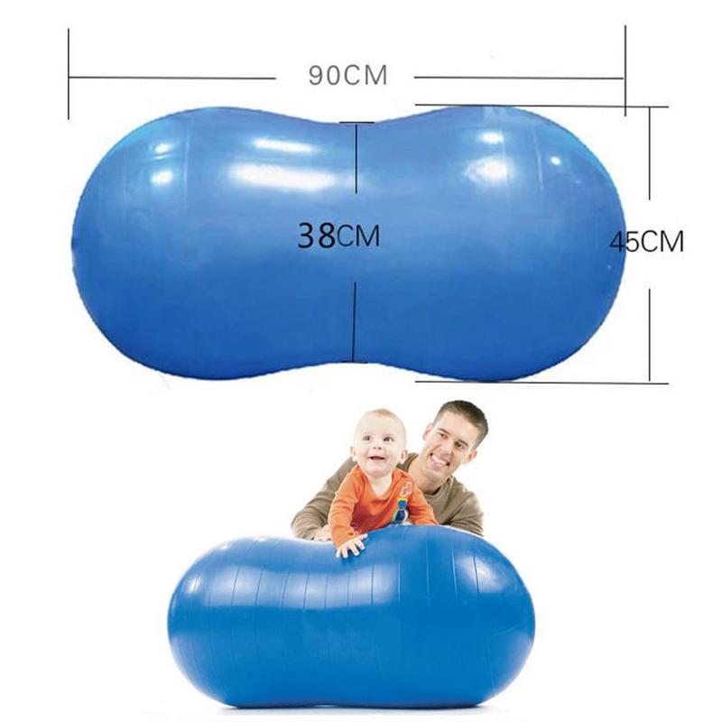 Yoga Ball Fitness Balls Peanut Balance Ball Inflatable Thick Active Yoga Peanut Ball Pilates Birthing Fitball With Manual Pump