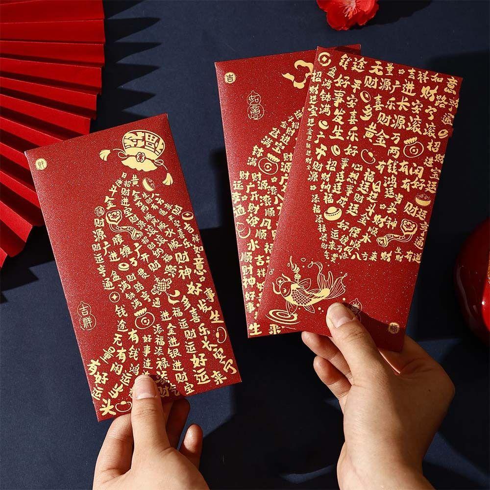 6pcs Chinese Horse Year Money Envelope Cartoon Lucky Money Pockets Money Bag  Lunar Year Celebration