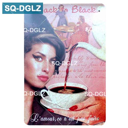 [SQ-DGLZ] Káva Kovová cedule Bar Nástěnná dekorace Plechová cedule Vintage Kovové cedule Domácí dekorace Malba Plakety Umělecký plakát