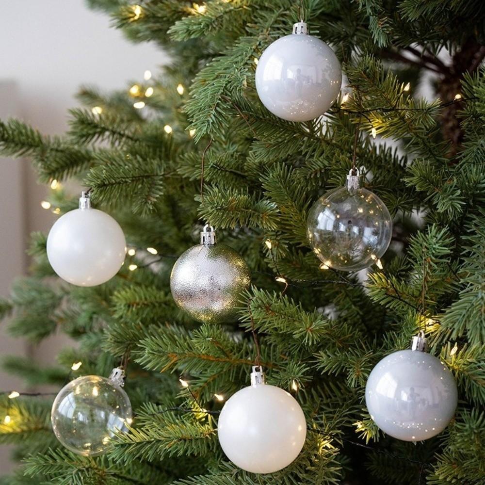 24pcs/set 6cm Christmas Hanging Ball Shatterproof Colorful Christmas Baubles Plastic Electroplated Xmas Tree Ornaments