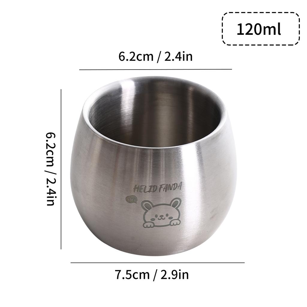 120ml Double Wall Coffee Cup 304 Stainless Steel Mini Water Cup For Kids Durable Drop Resistant Tumbler Coffee Mug Drinkware