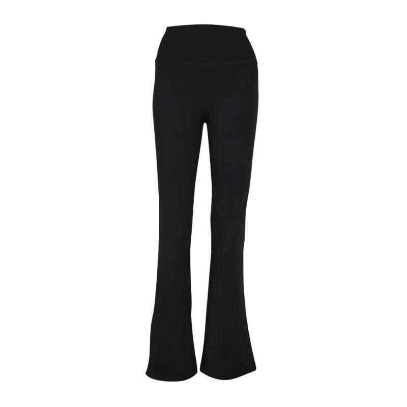 Pantaloni a zampa originali Lulu a vita alta con scanalature: Leggings a zampa d'elefante per Yoga e Pilates, effetto nudo, sollevamento glutei e snellenti.
