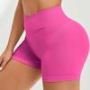 Women's Cross Waist Elastic Yoga Shorts with Peach Hip Design - Three-Quarter Length, Perfect for Running and Fitness