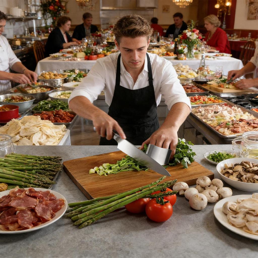 Edelstahl-Fingerschutz zum Schneiden Handschutz Küchenwerkzeug Sicherheitsschneideschutz für Gemüse Obst Fleisch Hauskoch