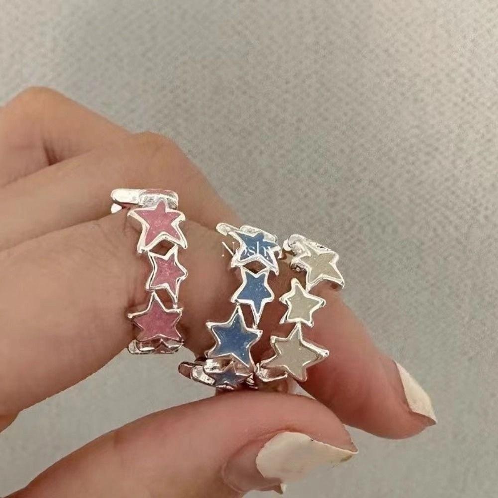 Koreanischer Stil Y2K Offener Ring Geometrische Fingerschnalle Niedlicher Irregulärer Sternring Damen