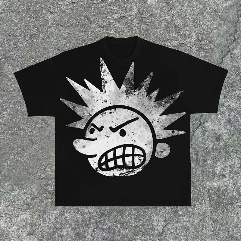 2000s Top Y2K Streetwear Harajuku Hip Hop Fashion Trends Oversized T Shirt Clothing Cartoon Graphic Print T Shirt Short Sleeve