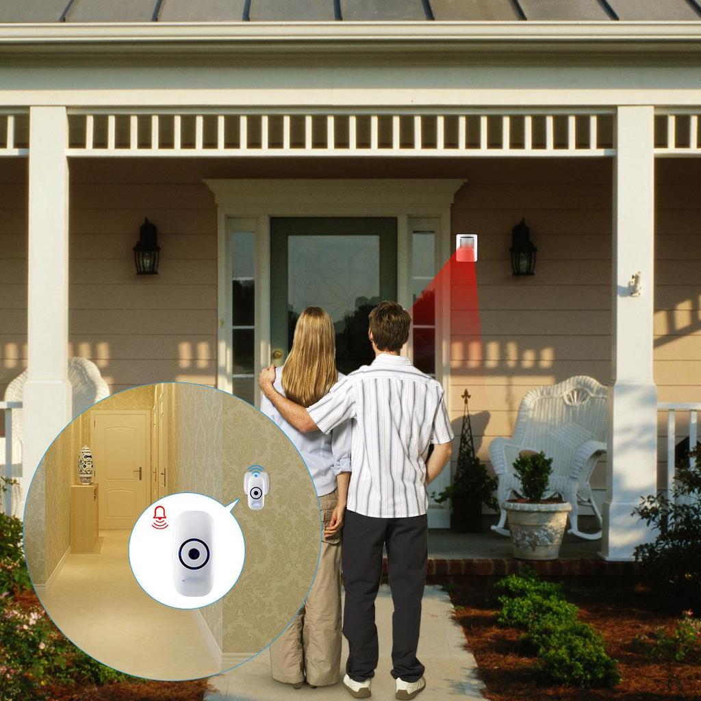 Wireless Infrared Sensing Doorbell with Welcome Device & Split Anti-Theft Alarm