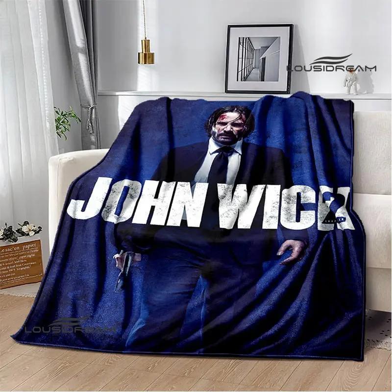Film John Wick bedruckte Decke Picknickdecke Warme Decke Weich und bequem Heimreise Decke Bettwäsche Geburtstagsgeschenk