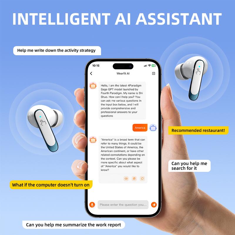 AI Translator In-ear Headphones Real Time Two-Way Translation Earphones 6 Sound Effects Wireless Bluetooth Headset Gamer Earbuds