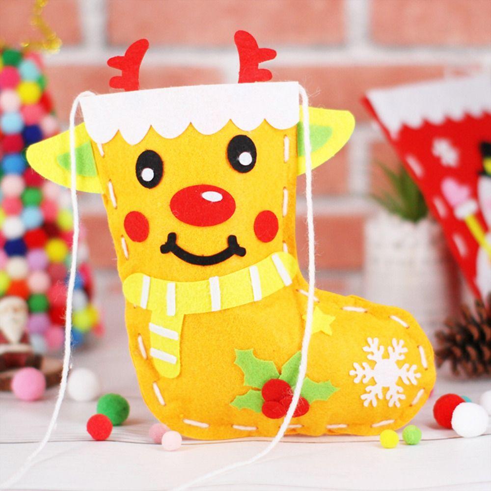 Snowman DIY Christmas Stocking House Decoracion Portable Elk Xmas Bag Hangable Christmas Sock Xmas