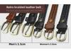 Unisex Retro Braided Belt with Genuine Leather Buckle, Fine Cowhide for Casual Wear