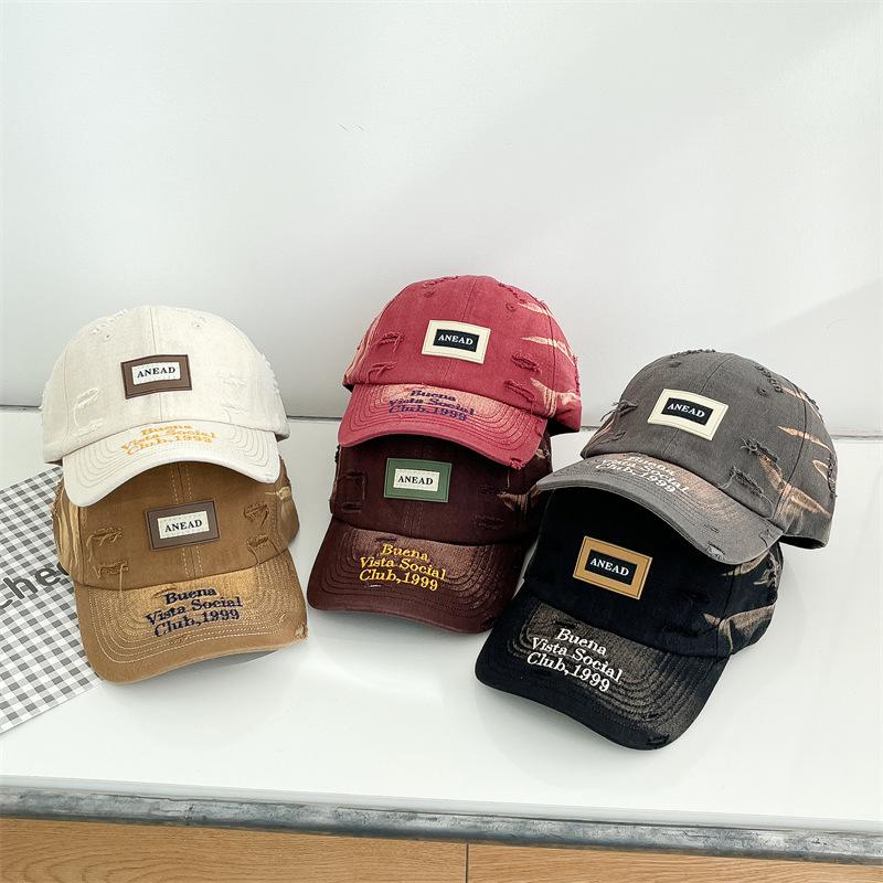 New Soft Top Letter Splicing Baseball Hat for Women Casual Spring and Summer Korean Version Versatile Wide Hat Brim Baseball Hat for Men