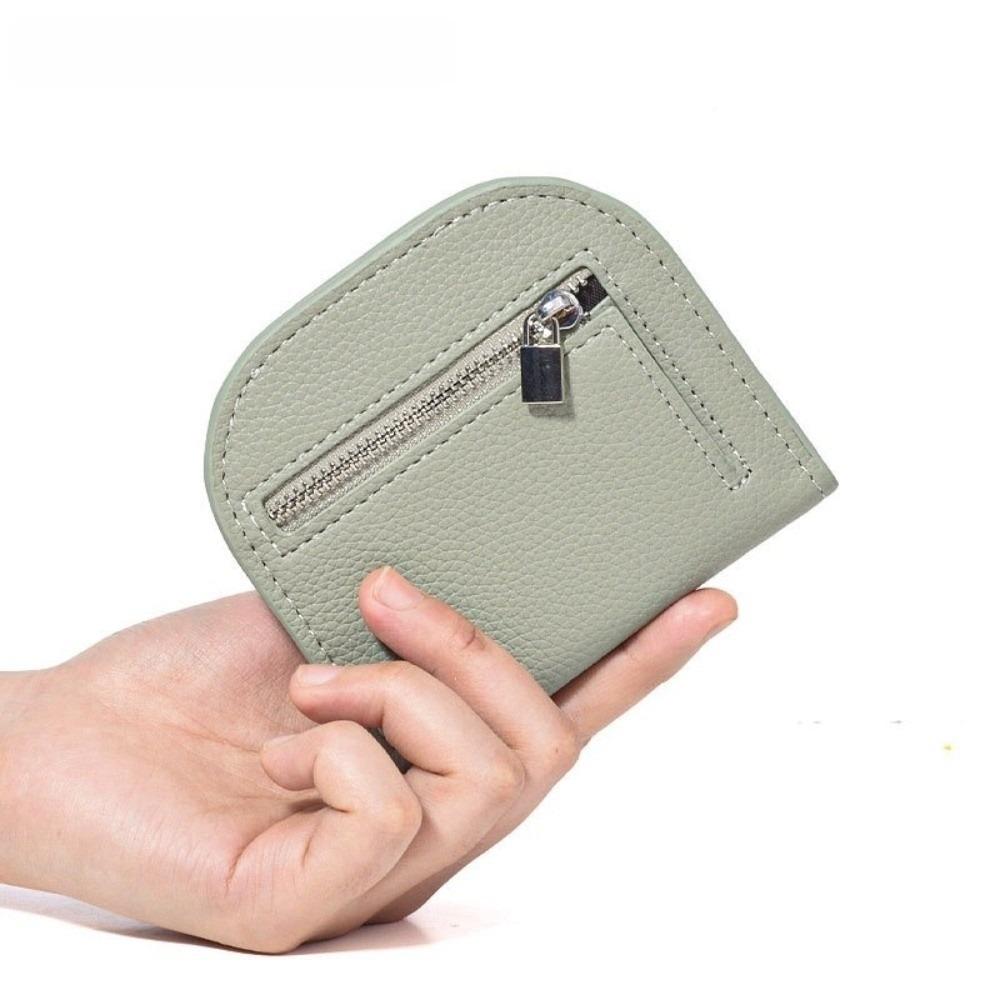Korean Style Coin Purse Zipper PU Leather Card Holder Portable Short Wallet  Women