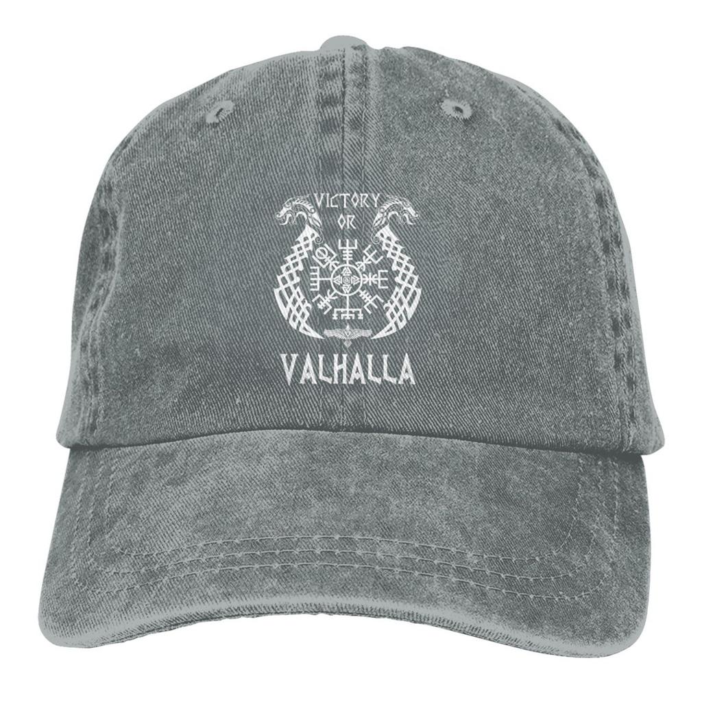 Victory Or Valhalla Baseball Cap Vintage Baseball Hats Unisex Outdoor Adjustable Dad Hats Cap