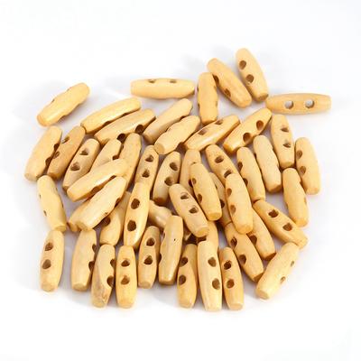 50pz/Lotto Bottone Legno 2 Fori Cappotto Montgomery Toggle Legno Corno Cucito Maglieria Bottoni 30mm