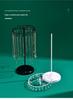 Rotating Jewelry Display Stand: 23-Hook Wrought Iron Rack for Necklaces and Bracelets, Detachable Board for Market Stall.