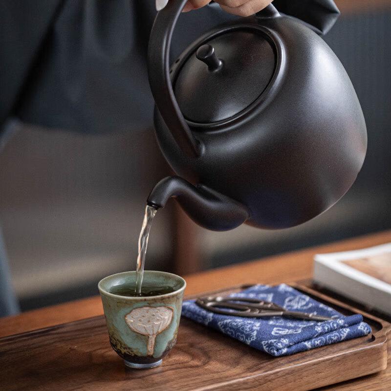 Traditional Ceramic Teapot Kettle with Overhead Handle
