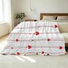 Soft Cozy Flannel Blanket Minimalist Solid Heart Pattern, Skin-Friendly Warm Throw, for Bedroom, Living Room, Dorm, Perfect Valentine’s Gift