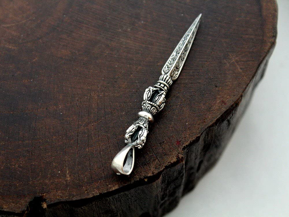 Tibetischer Pulpa Kongo Pile Silber 925 Anhänger oben