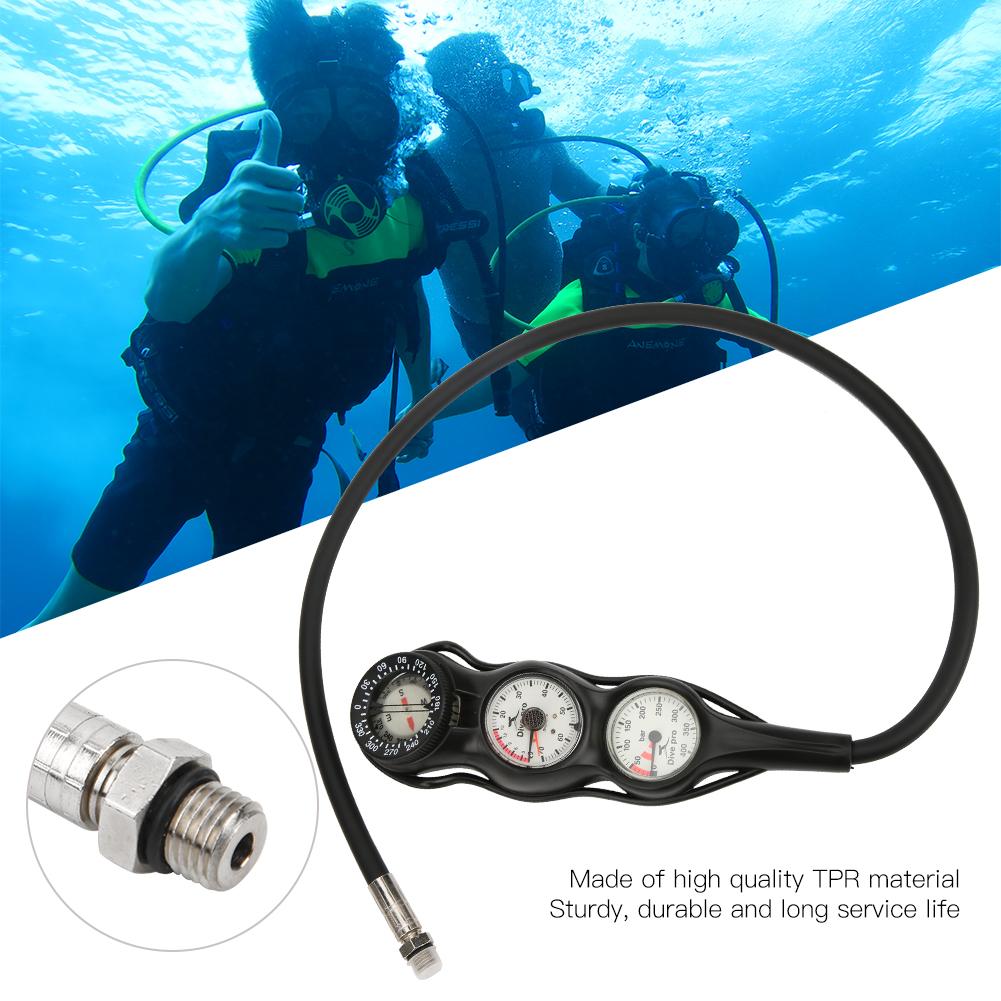 GG997 TPR Professional Good Luminous Effect Ergonomic Gage Depth Meter Compass Diving Scuba
