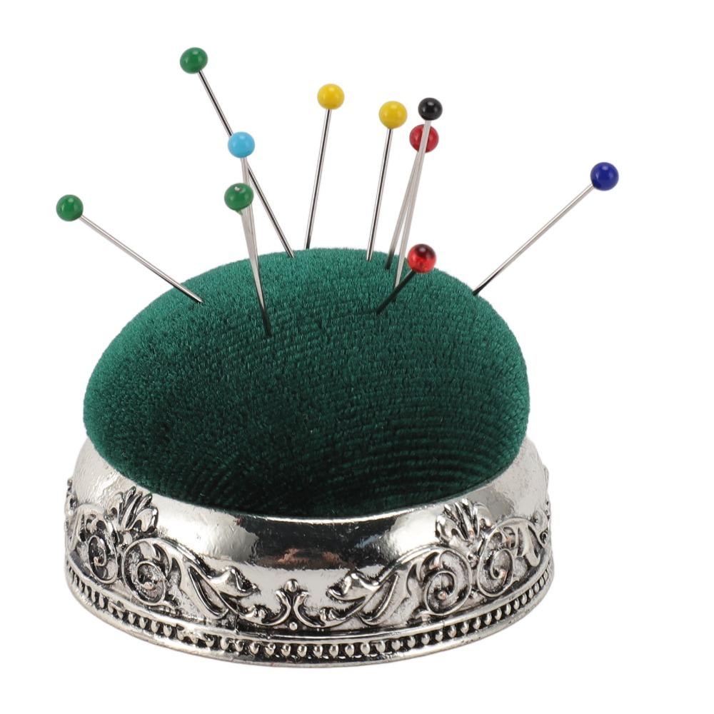 Half Ball Shape Retro Needle Cushion Soft Elastic Design Metal Base Pin Cushion  For Sewing