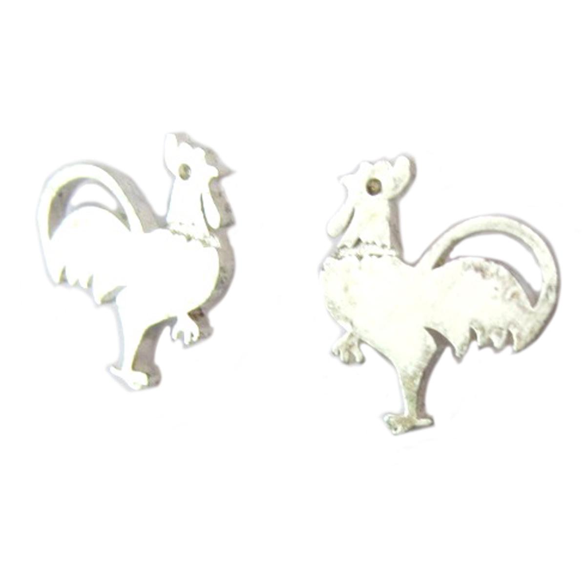 

7bis [Q1541] - Серьги Craft Coq Cocorico серебро - 9x8 мм