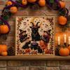 Handgefertigte Wanddekoration für Halloween, Perlen-Kunst-Set, Hexe Geist Malerei DIY Kürbis Diamant Gruseliges Bastelset für Erwachsene, Kreatives Feiertagsgeschenk für Liebhaber