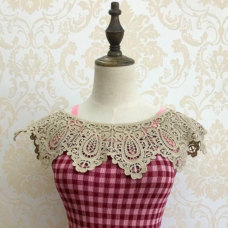 Three Styles Cotton Fake Collar Shawl Wrap Hollow Out Floral Doll Collar Detachable Shirt False Collar Blouse Top Accessories