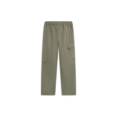 Li Ning CF Series 2023 Autumn Winter New Solid Color Straight Leg Knitted Sports Pants Men Bottoms Olive-Green AYKT823-2