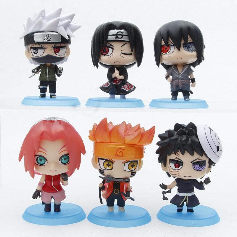 Naruto Q Version Six Paths Naruto Obito Pvc Action Figure For Car Decoration Blind Box Collectible
