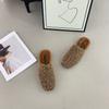 2025 Autumn and Winter Round Head Soft Bottom Foot Cover Casual Versatile Soft Bottom Commuting Wear Half Drag Women Hairy Women