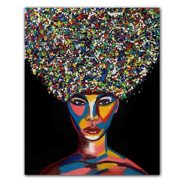 New Nordic Graffiti Art Figure Canvas Painting Unique Hairstyle Fashion Model Poster Office Living Room Home Decoration Mural No Frame