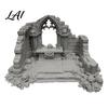 Miniature Puppet Scene Setting Gothic Ruin Skull Altar Table Ornaments 3D Printed Broken Chapel Castle Ruins Diorama Props Halloween Spooky Desktop