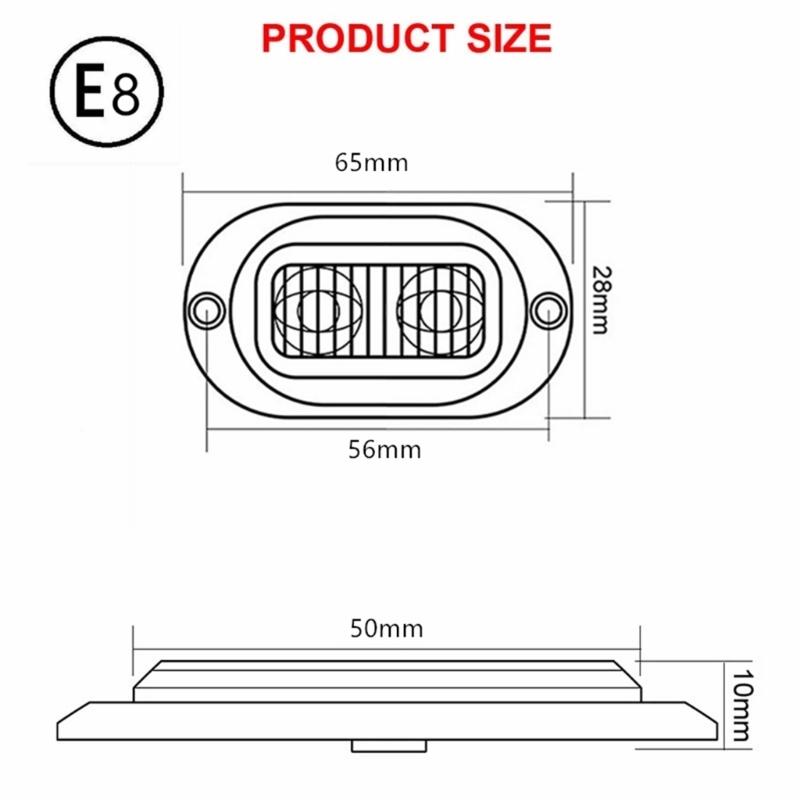 LKW Anhänger Seitenmarkierungsleuchte 2LED Linsentechnologie 12V-24V Weite Eingangsspannungen Wetterfest Straßenverkehrssichtbarkeitsverbesserer