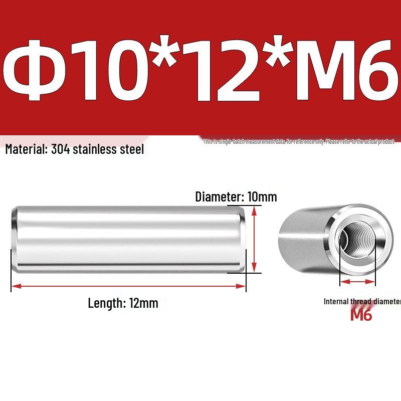 Pin Cilindric din Oțel Inoxidabil 304 cu Filet Interior M4/M6/M8 și Orificiu - Coloană de Suport și Ghidare