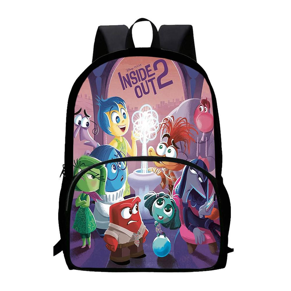 Inside Out 2 Student Backpack Large Capacity Oxford Cloth School Bag Unisex