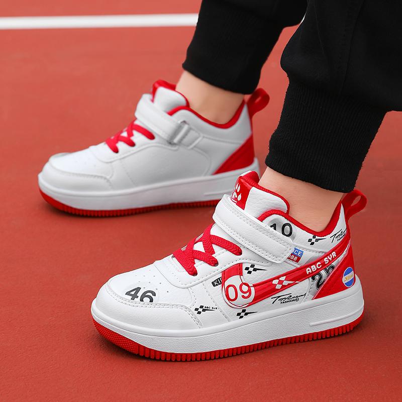 Autumn Childrens Boys Sneakers Fashion New Pu Leather Outdoor School Luxury Design Kids Causal Shoes NonSlip Boy Basketball Shoe