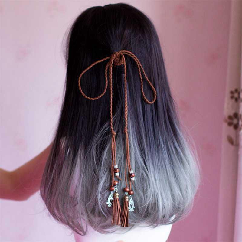 New Chinese Style Women's Tassel Hairbands Retro Hanfu Red Hair Rope Braided Bow Girl Headband Hair Accessories Headdress